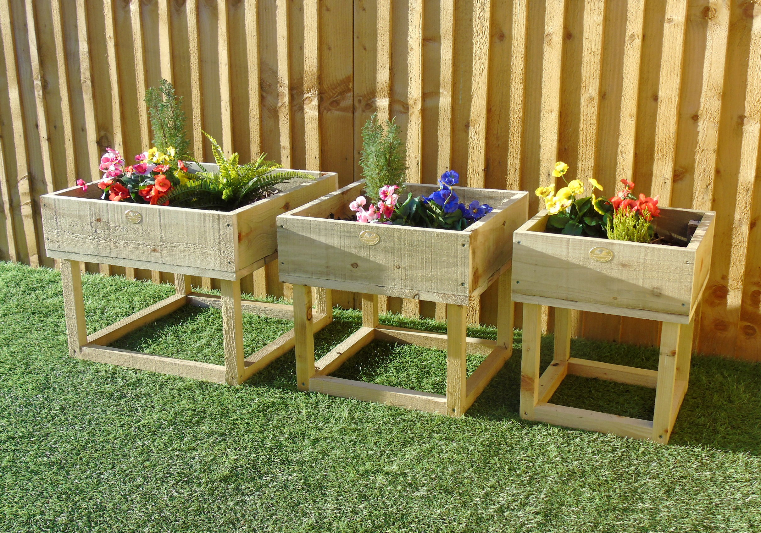 Raised Legs Square Garden Flower Bed Planters - Colours ...