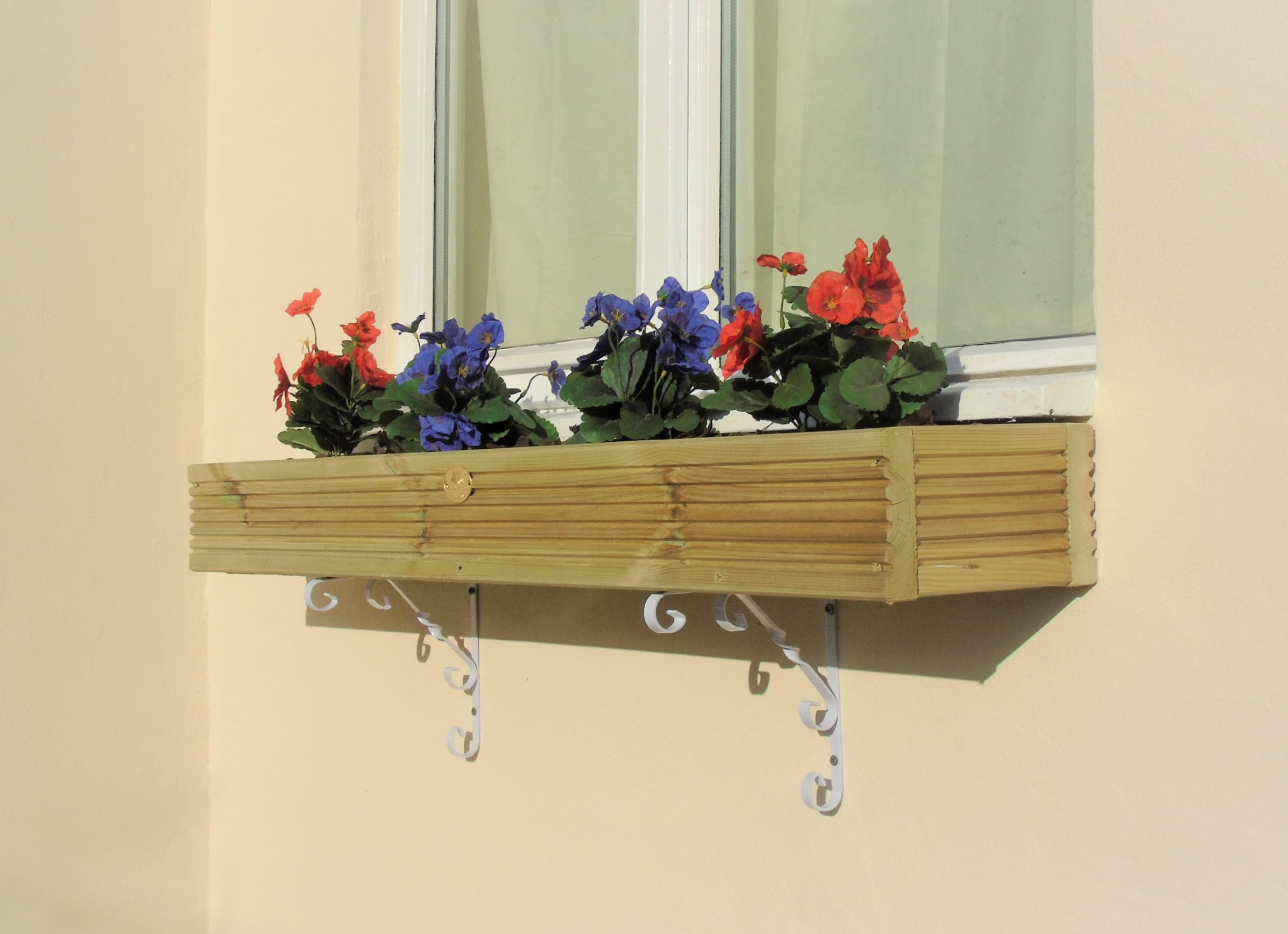 Wooden Window Box Planter with FREE 8 " Brackets - Herb ...