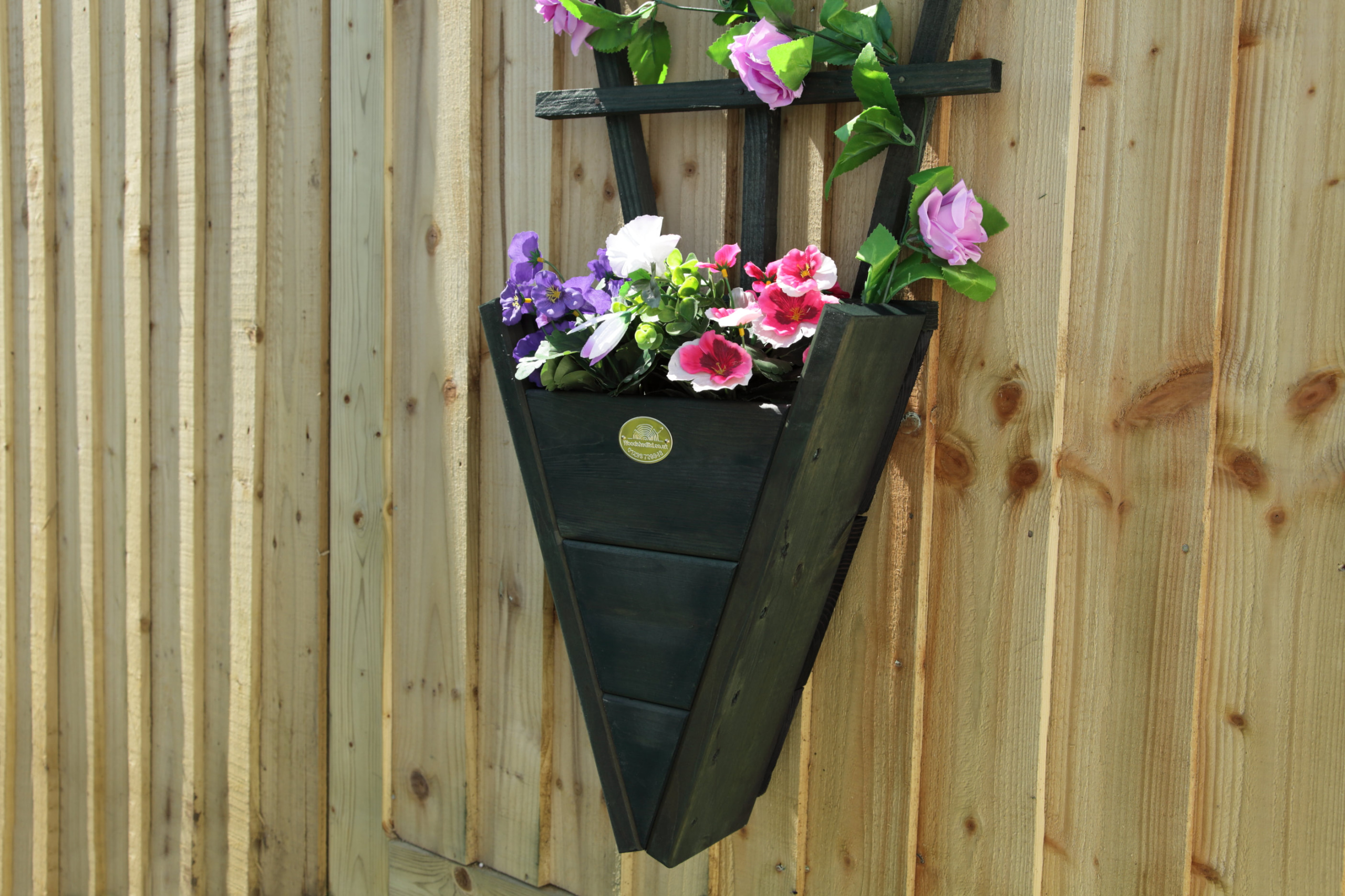 Hanging Planter with Trellis Fence Wooden Flower Pot